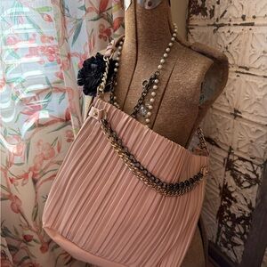 Jessica Simpson Blush Pink Pleated Shoulder Bag